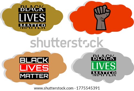 Black Lives Matter. Protest Banner about Human Right of Black People in US. America . Vector illustration