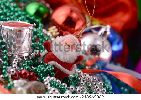 Cheerful christmas santa claus, close up, xmas card