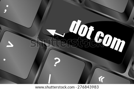 dot com button on computer keyboard key vector