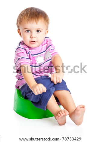 A Boy Sitting On The Pot. Isolated On A White Background Stock Photo ...