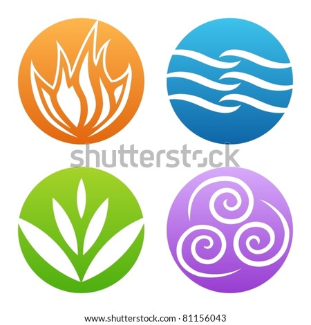 Vector Symbols Of Four Elements Of Nature - 81156043 : Shutterstock