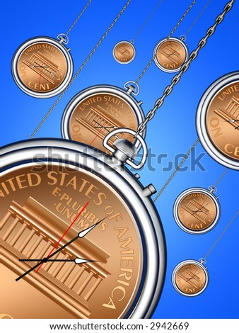 The relationship between time and money.Conceptual image.
