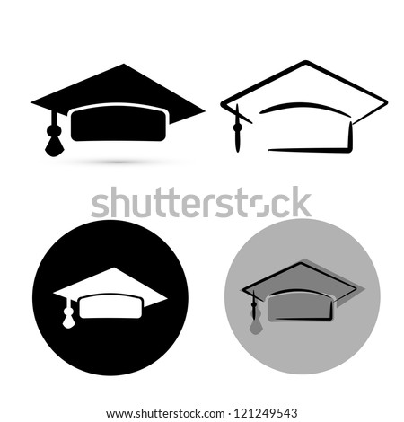 black graduate hat isolated over white background. vector