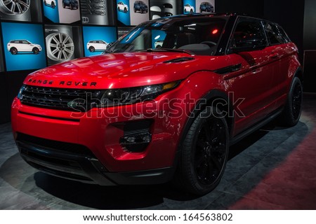 LOS ANGELES, CA. NOVEMBER 20: Land Rover Range Rover Evoque car on display at the LA Auto Show at the L.A. Convention Center on November 20, 2013 in Los Angeles, CA