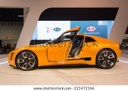 Anaheim, CA - October 3, 2014: 2015 Kia GT4 Stinger at the Orange County International Auto Show in Anaheim, CA.