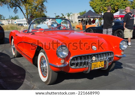 Woodland Hills, CA - October 5, 2014: Chevrolet Corvette convertible C1 at the Super Car Sunday Corvette in Woodland Hills, CA.