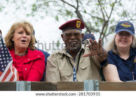 Canoga Park, CA, USA - May 25, 2015: US veterans during Memorial Day Parade