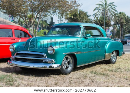 Woodland Hills, CA, USA - May 30, 2015: Chevrolet Bel Air car on dlisplay during 12th Annual LAPD Car Show & Safety Fair.