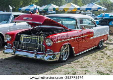 Woodland Hills, CA, USA - May 30, 2015: Chevrolet Bel-Air car on display during 12th Annual LAPD Car Show & Safety Fair.