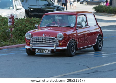 Woodland Hills, CA, USA - June 7, 2015: Mini car on display at the Supercar Sunday car event.