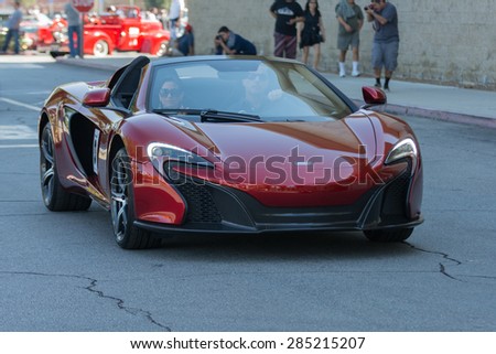 Woodland Hills, CA, USA - June 7, 2015: McLaren P1 car on display at the Supercar Sunday car event.
