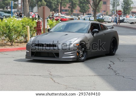 Woodland Hills, CA, USA - July 5, 2015: Nissan GT-R car on display at the Supercar Sunday car event.