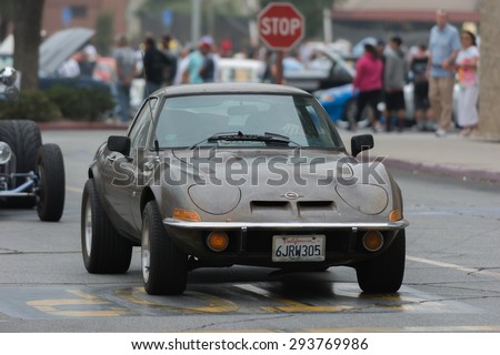 Woodland Hills, CA, USA - July 5, 2015: Opel GT car on display at the Supercar Sunday car event.