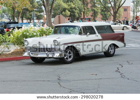 Woodland Hills, CA, USA - July 19, 2015:  Chevrolet Bel Air car on display at the Supercar Sunday car event.