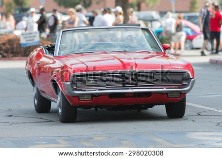 Woodland Hills, CA, USA - July 19, 2015:  Mercury Cougar car on display at the Supercar Sunday car event.