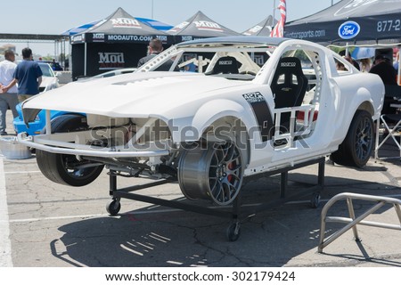 Anaheim, CA, USA - August 1, 2015: Sport car chassis on display during Auto Enthusiast Day car show.