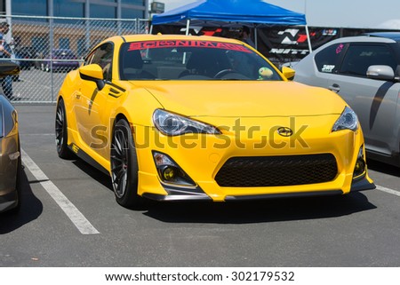 Anaheim, CA, USA - August 1, 2015: Scion FR-S car on display during Auto Enthusiast Day car show.