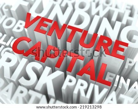 Venture Capital - Red Word on White Wordcloud Concept.