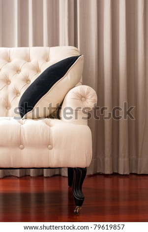Chair-Fabric arm chair, classical stylish armchair isolated