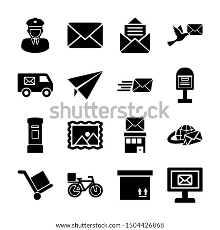 post service solid icons vector design