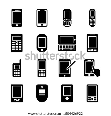 mobile phone solid icons vector design