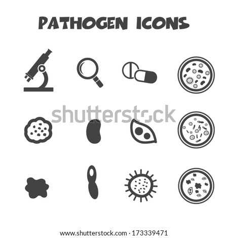 pathogen icons, mono vector icons