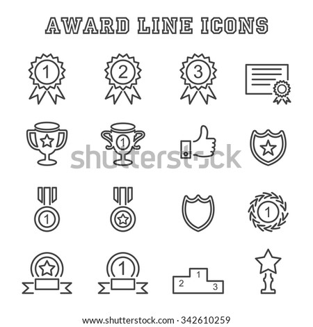 award line icons, mono vector symbols
