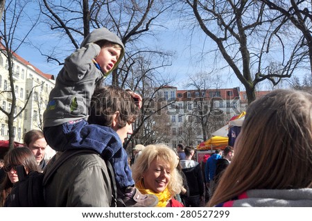 BERLIN March 1st: BOXAGENGER PLATZ (flea market) on March 1 2015 in Berlin, Germany.