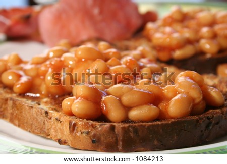 baked beans on brown organic healthy toast