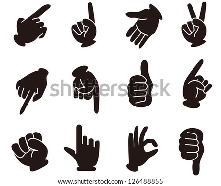 Hand Sign Icons Set Stock Vector Illustration 126488855 : Shutterstock