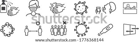  illustration of icons of coronavirus vector