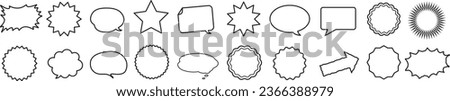 Price Sale Discount Starburst Speech bubble Talking Consultation  Sticker tag mark Pins labels badge line icon editable stroke collection vector illustration 