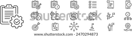 Task icon set. workflow multitasking editable stroke icons collection. Vector illustration