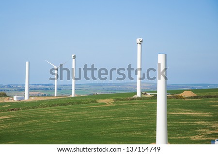 Wind Farm Under Construction  in Central Cornwall England