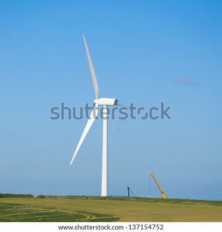 Wind Turbine newly constructed in Central Cornwall England