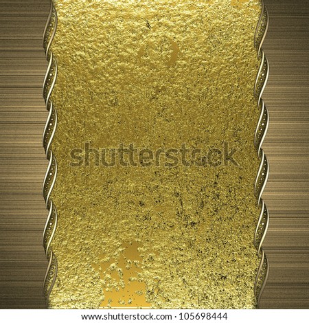 Gold background with beautiful gold ornaments at the edges