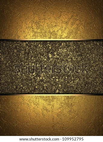 The template for the inscription. Gold background with a gold nameplate for writing (with the relief of the sand).