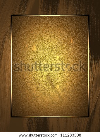 The template for the inscription. Beautiful gold background with a gold nameplate for writing.