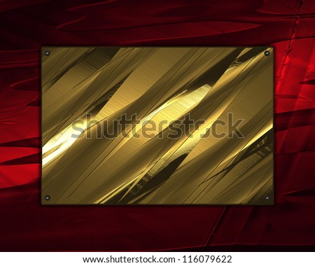 The template for the inscription. Beautiful red background with a  gold nameplate for writing.