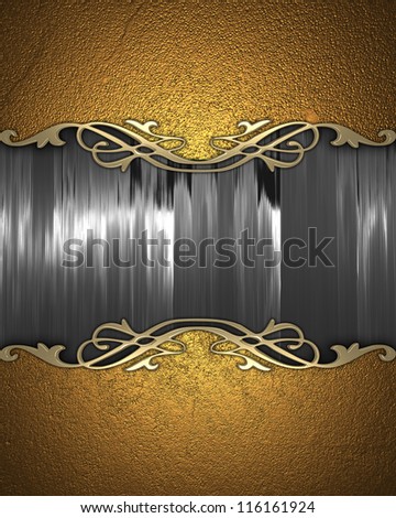 The template for the inscription. Beautiful gold background with a gold nameplate for writing.