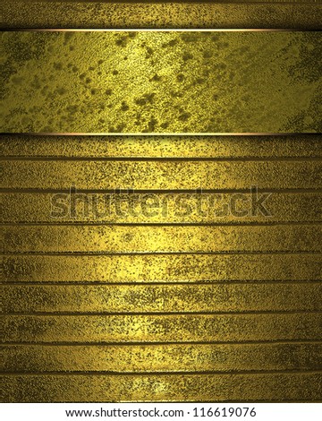 The template for the inscription. Old gold Background with gold nameplate for writing.