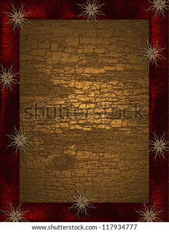 The template for the inscription. Abstract gold background with red frame and gold star.