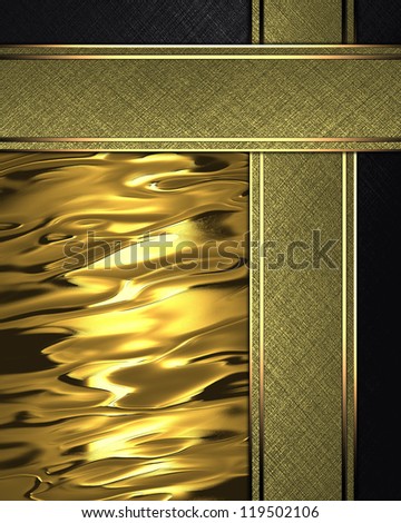 The template for the inscription. Gold background with gold ribbons. Template greeting card.