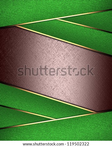 Design template - brown background with green ribbons wrap.  Template for writing.
