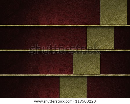 Design template - Red background with gold horizontal stripes and gold accents