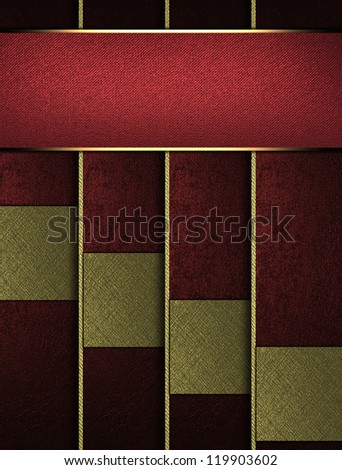 Design template - Red background with gold horizontal stripes and gold accents and red nameplate