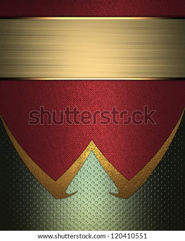 Template for writing. Red and green background separated golden line