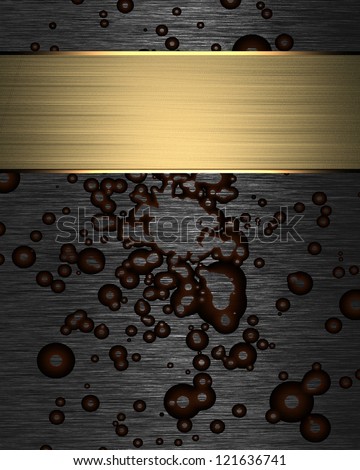 Design template - Iron Background with red spots, and gold name plate for writing.