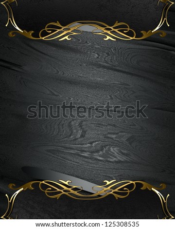 Design template - Black rich texture with black edges and gold trim