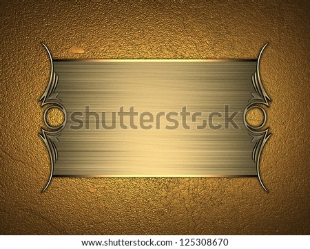 Design template - Gold texture with beautiful Gold nameplate with gold ornate edges